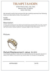 Art Deco pearl diamond platinum ring