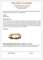 Mid Century diamond and gemstone 14k yellow gold chunky bracelet