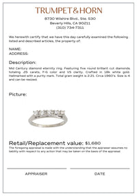 Mid Century diamond 18k white gold eternity ring