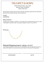 Vintage 14k yellow gold mariners chain necklace