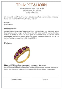 French Victorian 2.20 carat ruby 18k yellow gold 5 stone ring