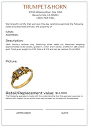 19th Century diamond 18k yellow gold ring