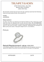 Vintage GIA De Beers 2.06 carat old mine cut diamond platinum engagement ring