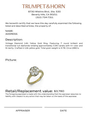 Vintage diamond 14k yellow gold cluster ring