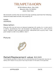 Victorian 1.21 carat diamond 18k rose gold and silver 5 stone engagement ring