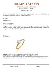 Victorian .54 carat old mine cut diamond 14k yellow gold engagement ring