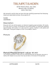 Victorian diamond 14k yellow and white gold cluster ring