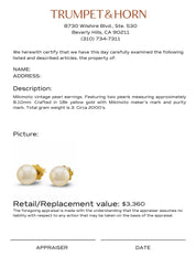 Mikimoto pearl 18k yellow gold stud earrings