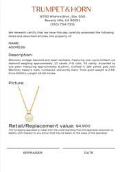 Mikimoto diamond pearl 18k yellow gold necklace