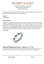 Tiffany & Co. 2.45 carat sapphire and diamond platinum eternity band