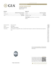 Art Deco GIA 3.69 carat sapphire diamond 14k white gold ring