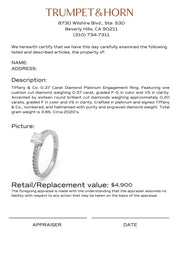 Tiffany & Co. 0.37 carat diamond platinum engagement ring