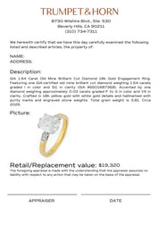 GIA 1.54 carat old mine cut diamond 18k gold engagement ring