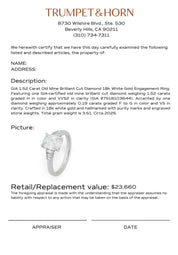 GIA 1.52 carat old mine cut diamond 18k white gold engagement ring