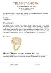 GIA 2.01 carat old mine cut diamond 18k yellow gold engagement ring