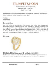 GIA 2.01 carat old mine cut diamond 18k yellow gold engagement ring