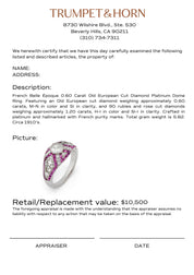 French Belle Époque 0.60 carat old European cut diamond platinum dome ring