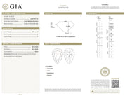 GIA 3.52 carat pear shape diamond 14k yellow gold and platinum engagement ring