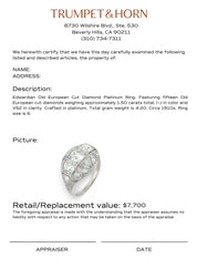 Edwardian 1.50 carat Old European cut diamond platinum ring