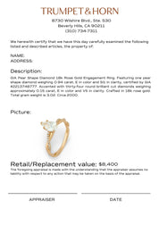 GIA 0.94 carat pear shape diamond 18k rose gold engagement ring