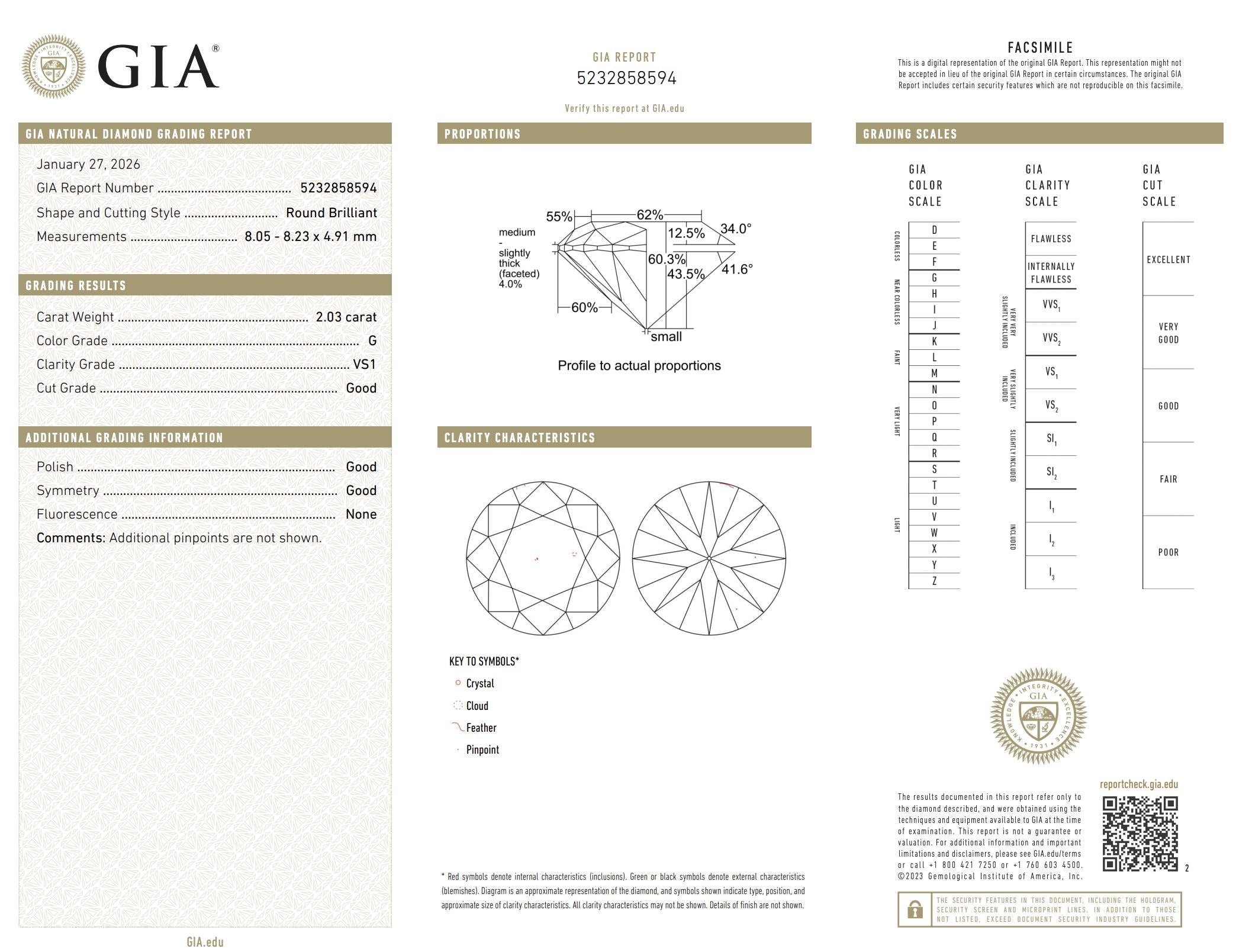 Art Deco GIA 2.03 carat diamond filigree platinum engagement ring