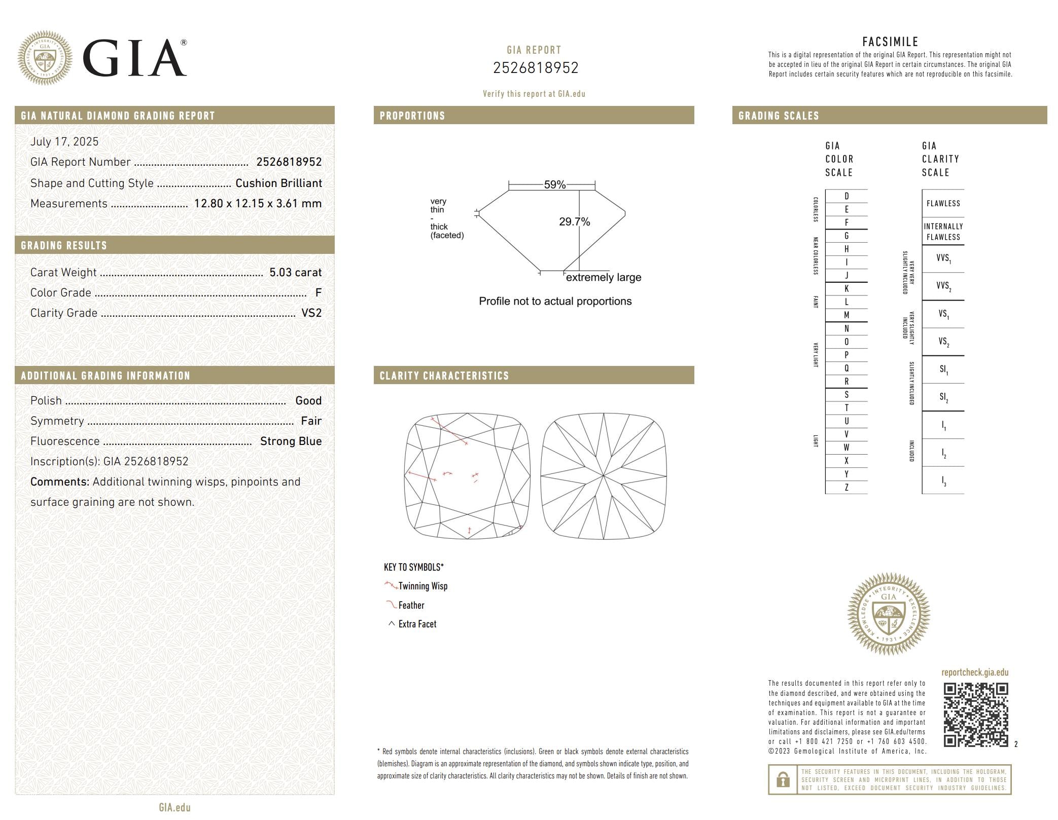 GIA 5.03 carat old mine cut diamond platinum engagement solitaire ring
