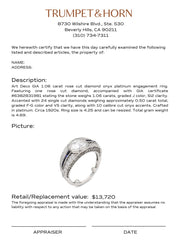 Art Deco GIA 1.06 carat rose cut diamond onyx platinum engagement ring