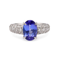 Tanzanite Diamond Platinum Ring