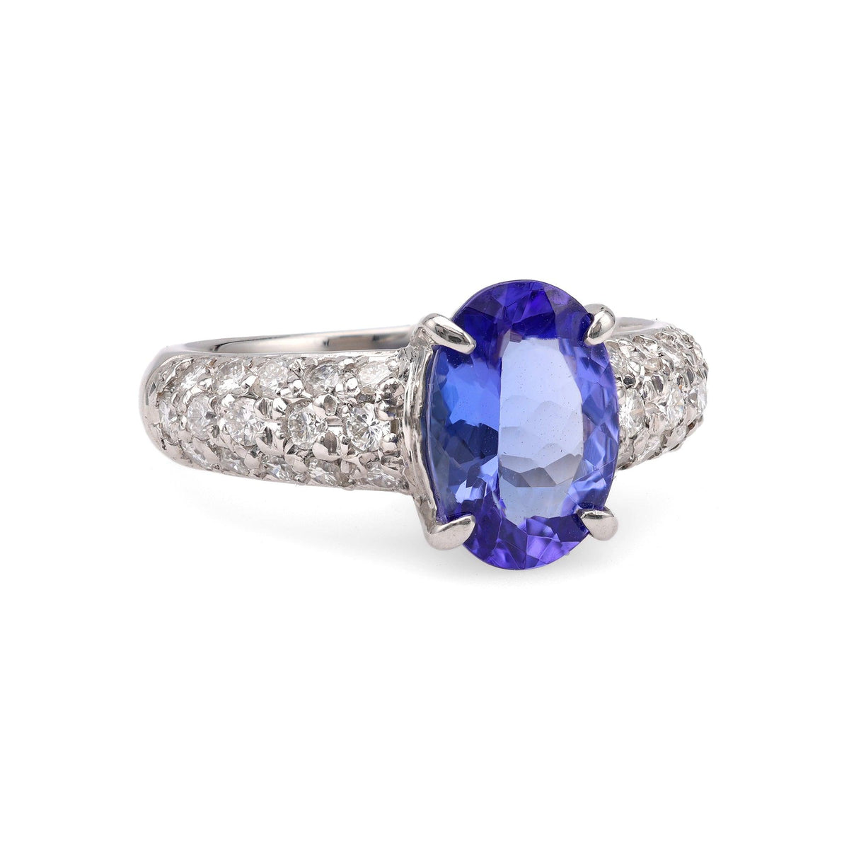 Tanzanite Diamond Platinum Ring