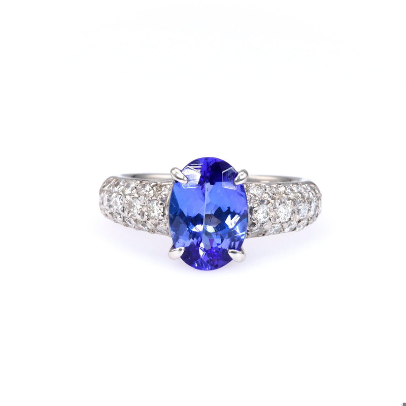 Tanzanite Diamond Platinum Ring