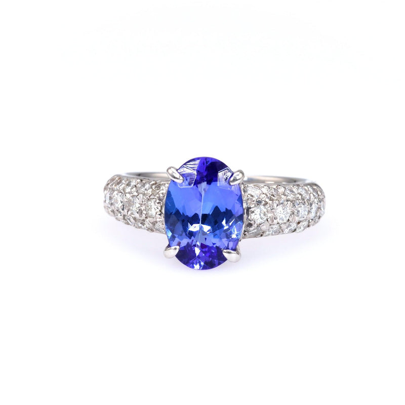 Tanzanite Diamond Platinum Ring