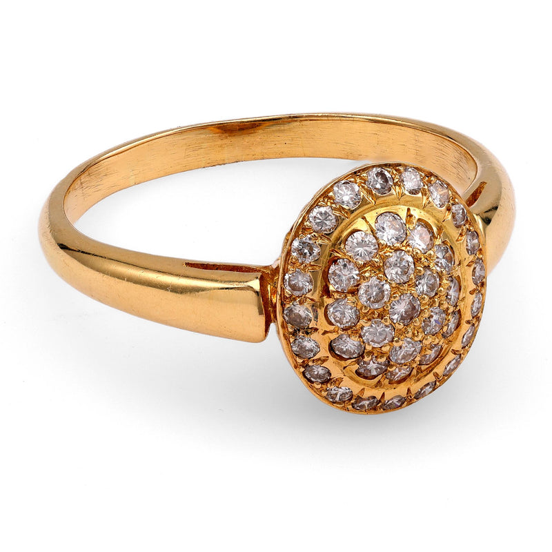 Yellow Gold Diamond Cluster Ring