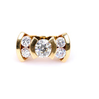 Vintage 1.35 Carat Old European Cut Diamond 14k Yellow Gold Ring