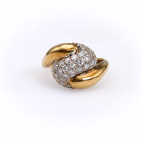 Vintage Diamond 14k Two Tone Gold Ring