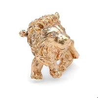 Vintage Diamond 14k Yellow Gold Lion Brooch