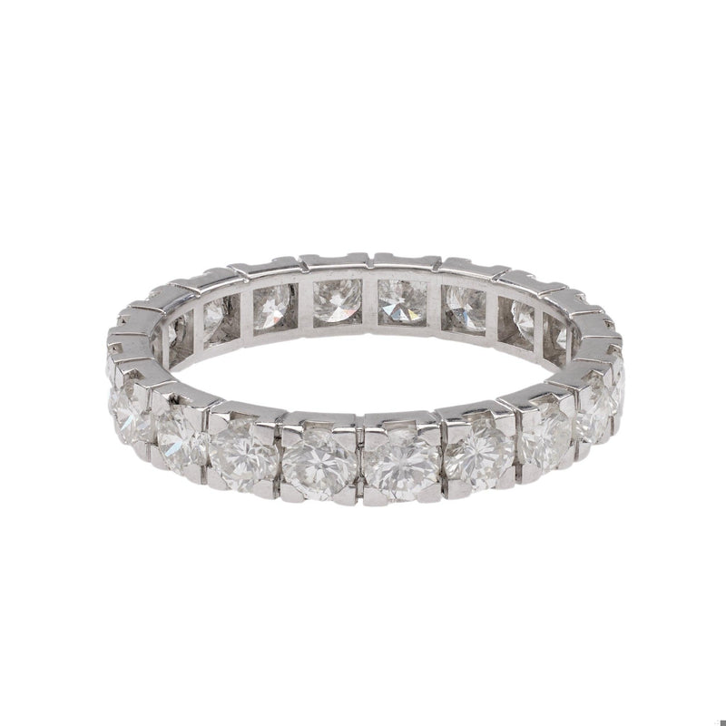 Vintage Diamond 18k White Gold Eternity Band