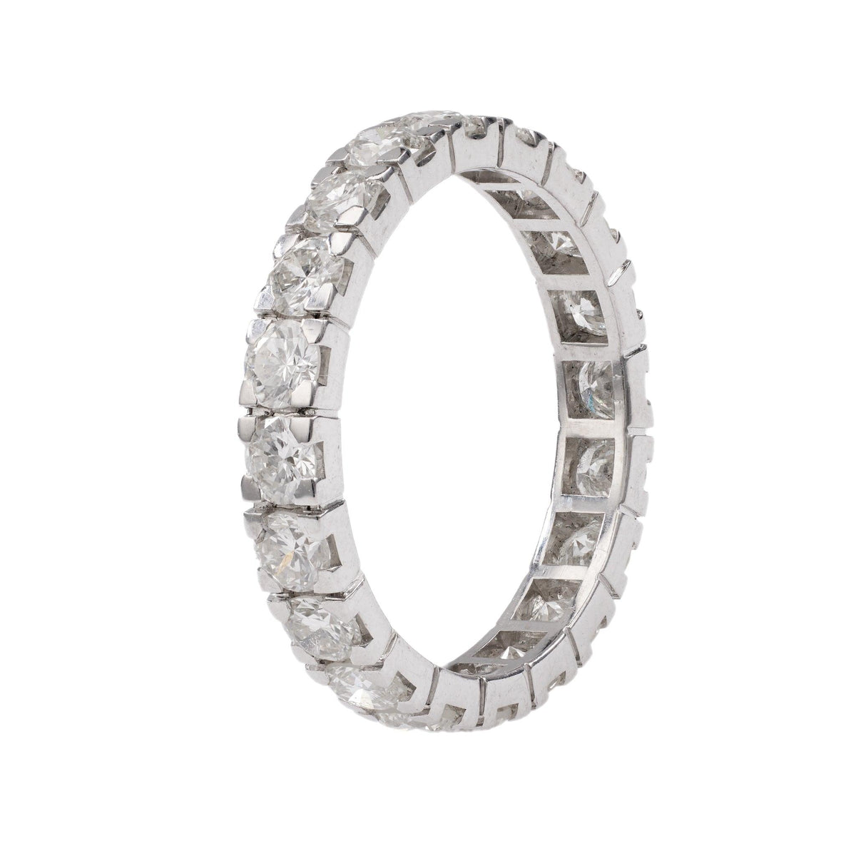 Vintage Diamond 18k White Gold Eternity Band