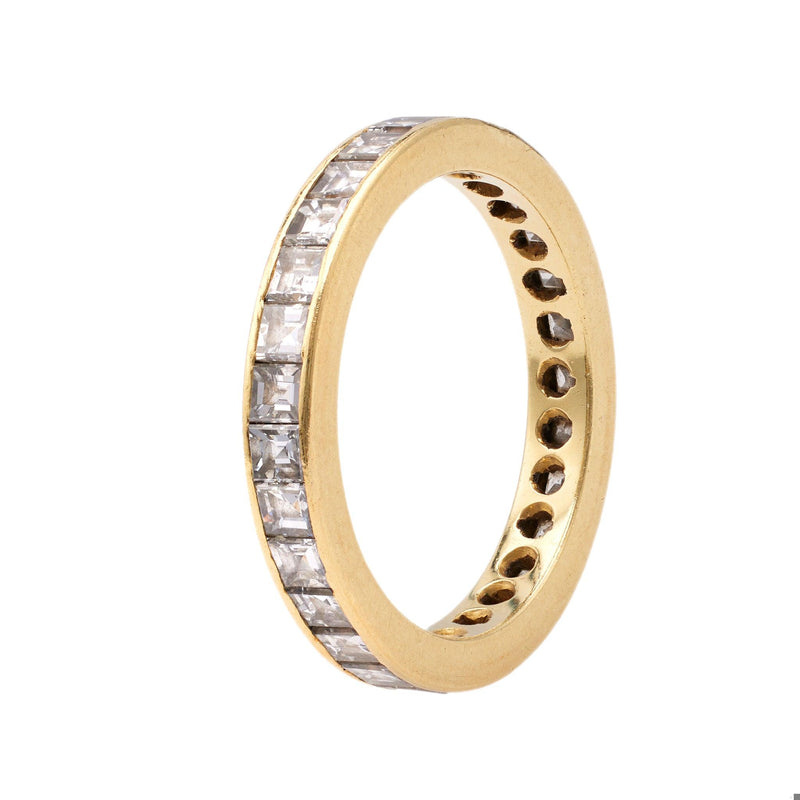 Vintage Diamond 18k Yellow Gold Eternity Band