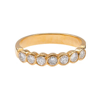 Vintage Diamond 18k Yellow Gold Half Eternity Band