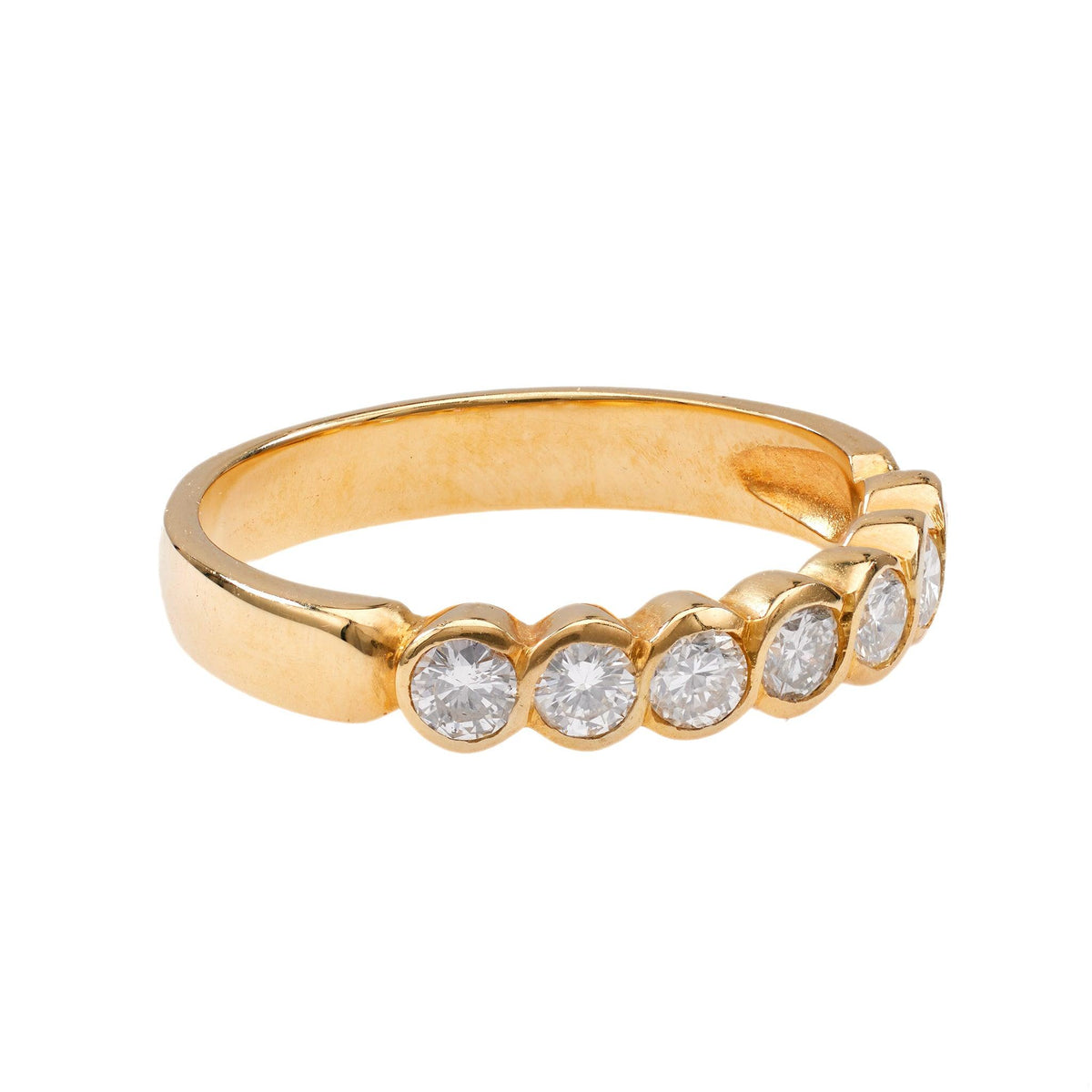 Vintage Diamond 18k Yellow Gold Half Eternity Band