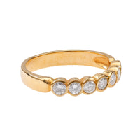 Vintage Diamond 18k Yellow Gold Half Eternity Band