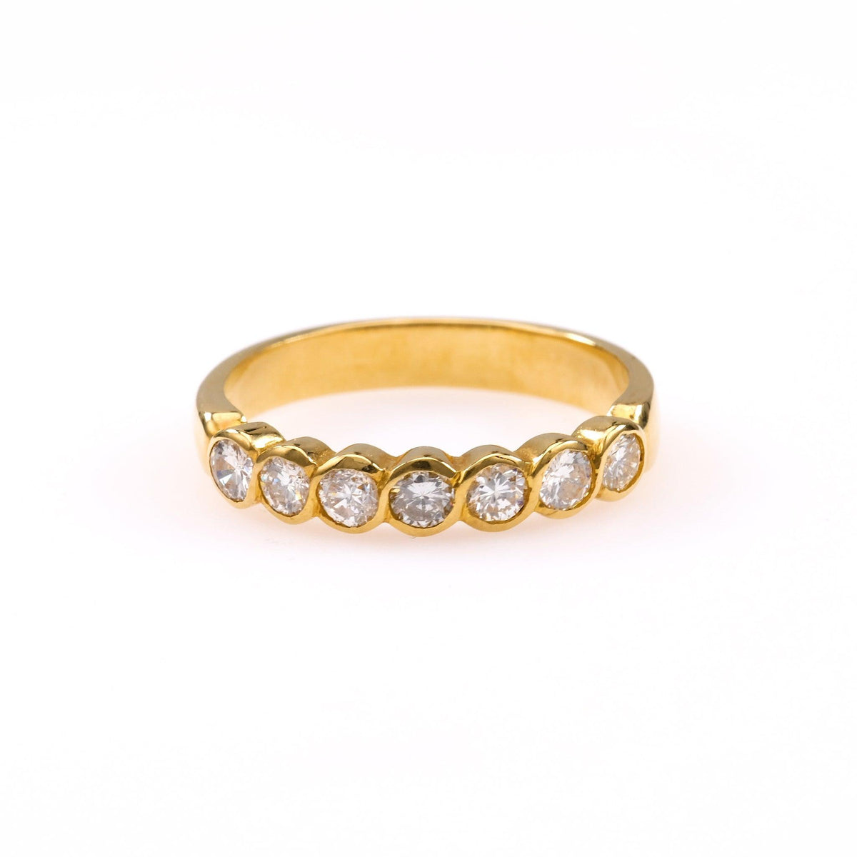 Vintage Diamond 18k Yellow Gold Half Eternity Band