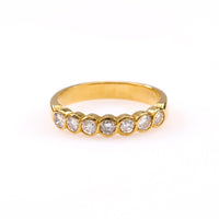 Vintage Diamond 18k Yellow Gold Half Eternity Band