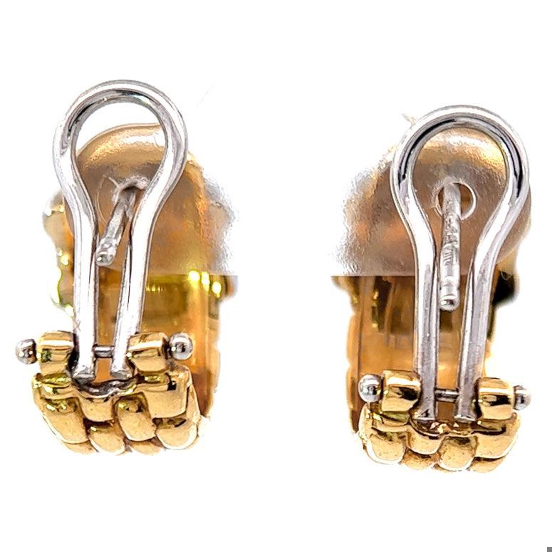 Vintage Fope Italy Diamond 18 Karat Gold Panorama Earrings