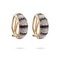 Vintage Sapphire Diamond 14k Gold Earrings