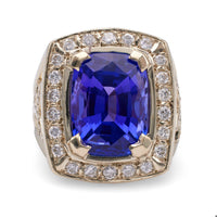 Vintage Tanzanite Diamond 14k White Gold Ring