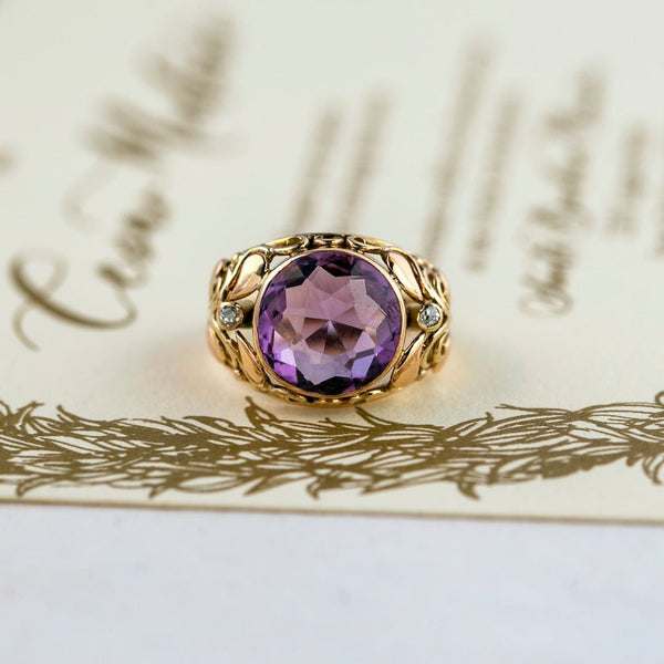 1960s Bulbous Gold & Amethyst Cocktail Ring | Brandywine