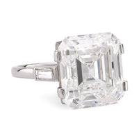 French GIA 10.7 Carat Asscher Cut Diamond Platinum Engagement Ring