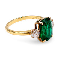 Mid-Century Emerald and Diamond Ring