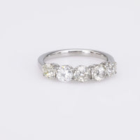 Modern 5 Stone Diamond Platinum Wedding Band